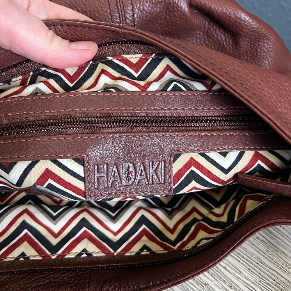 Hadaki Brown Leather Hobo Bag - Picture 8 of 13